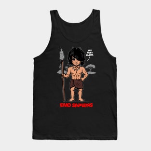 Emo Sapiens Funny Prehistoric Emo Homo Sapiens Funny Emo Meme Tank Top